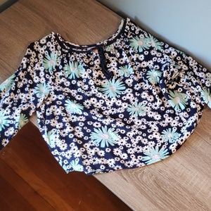 Blue and white floral Justice Top